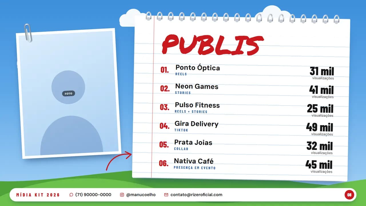 Página 8 do estilo Caderno