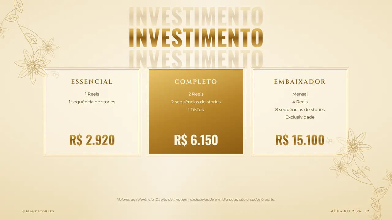 Página 12 do estilo Luxo Dourado