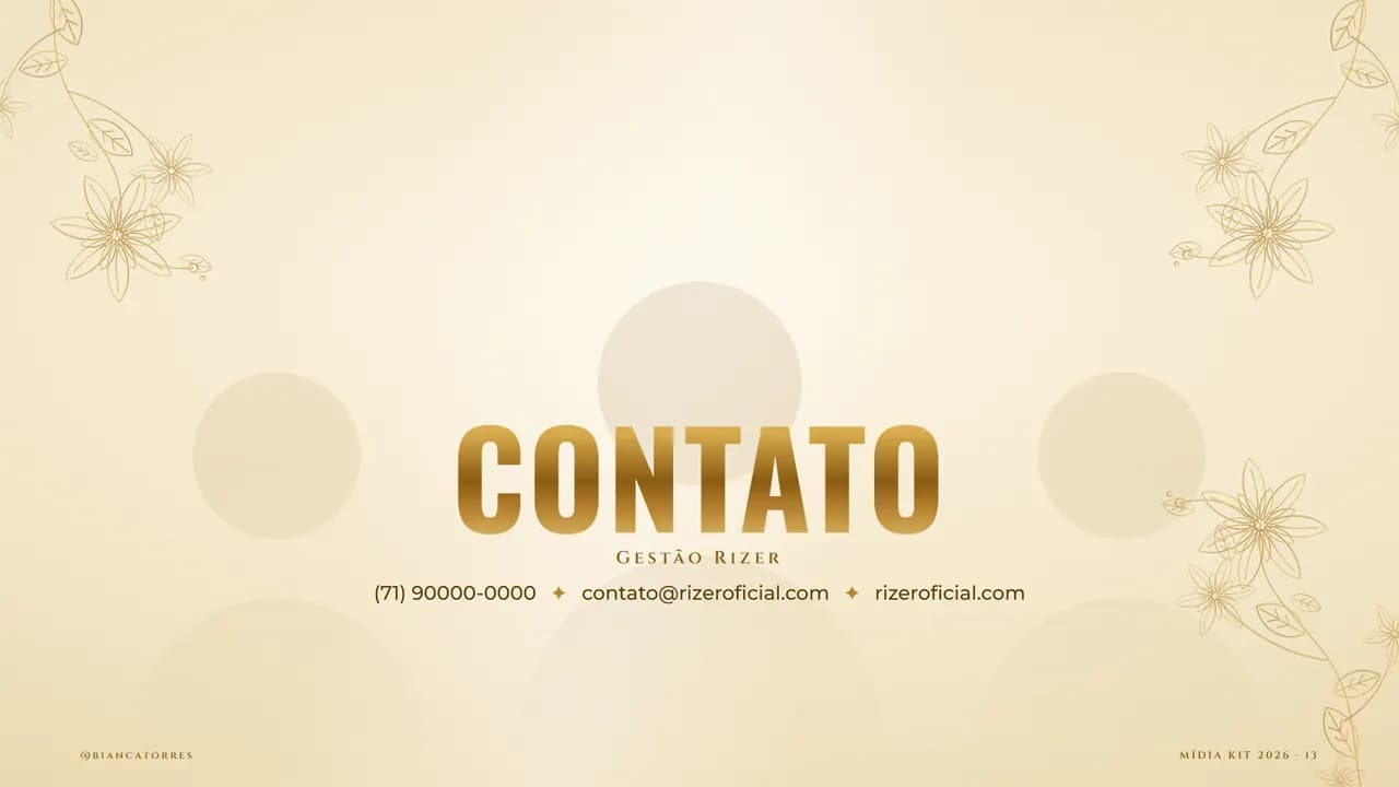 Página 13 do estilo Luxo Dourado