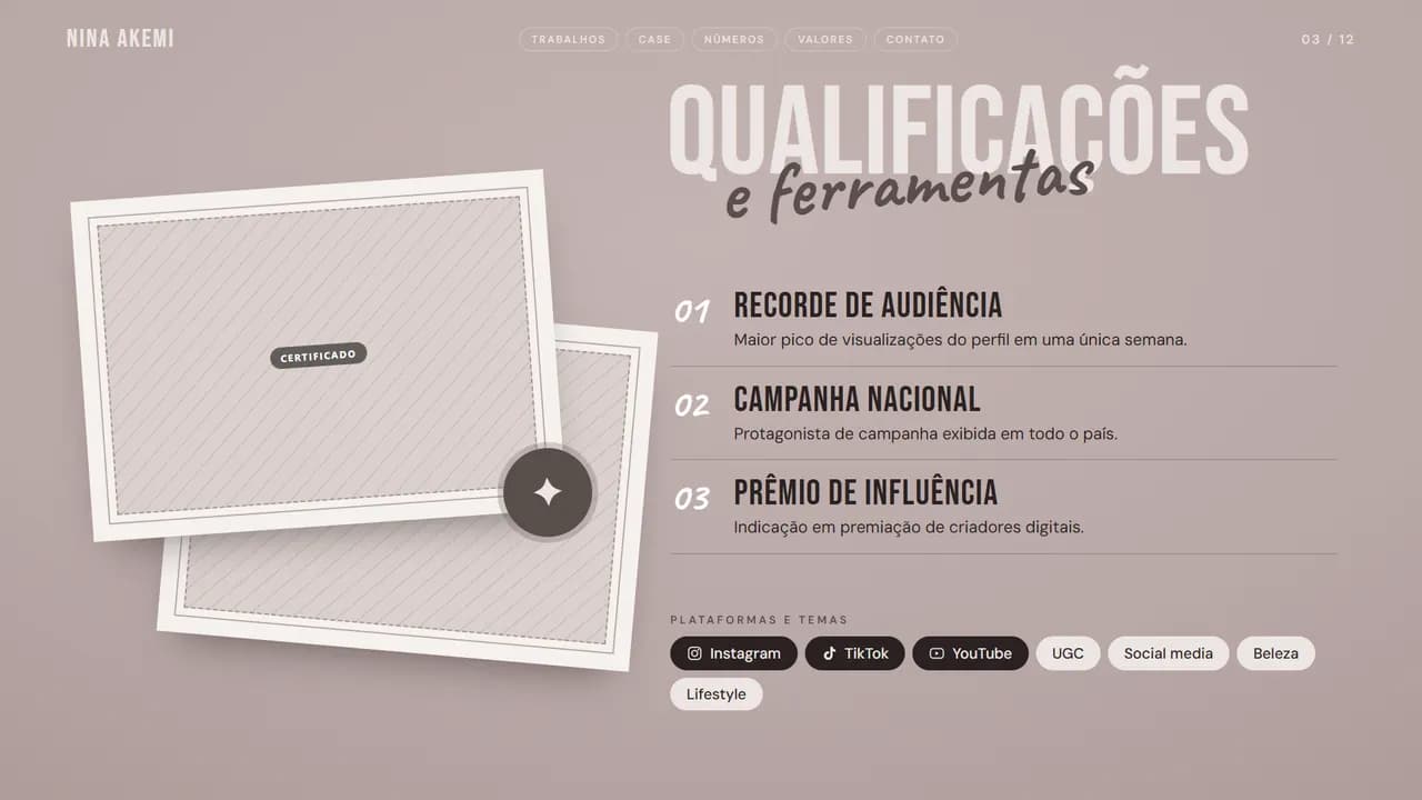 Portfólio, página 3